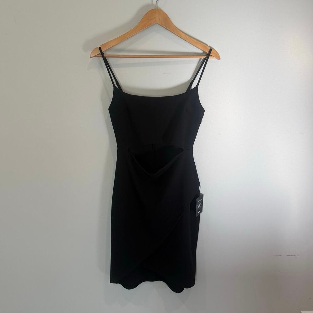 Lulus Black Cutout Mini Dress Size M NWT Spaghetti Strap Bodycon